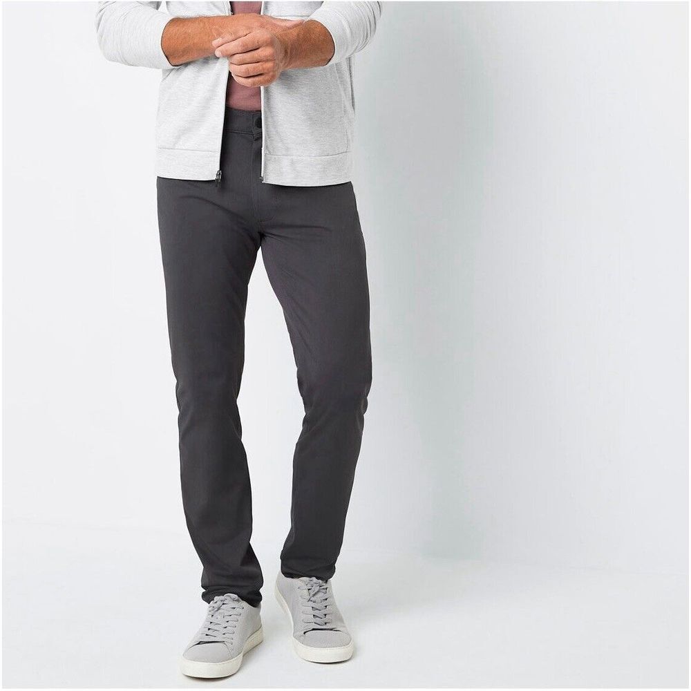 Stylus Men's 5 Pocket Pant Stretch Slim Fit Size 30"x 30" CHARCOAL GRAY msrp $60